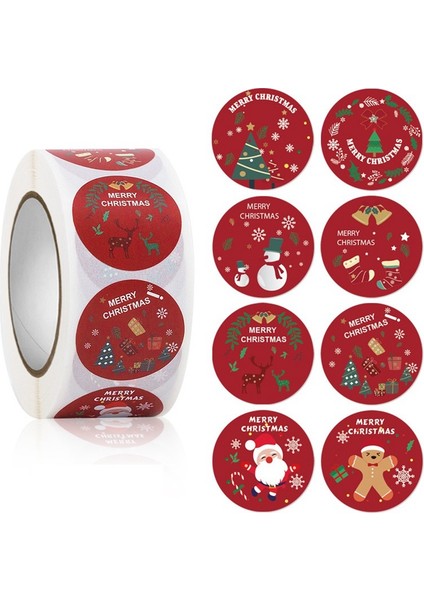 HY2022-113-300PCS 50-500PCS 1 Inç Yuvarlak Ren Arka Plan Merry Christmas Ağacı Elk Çan Farklı Kawaii Çıkartmalar Karalama Defteri Günlük Kaydı Malzemeleri (Yurt Dışından) fiyatları