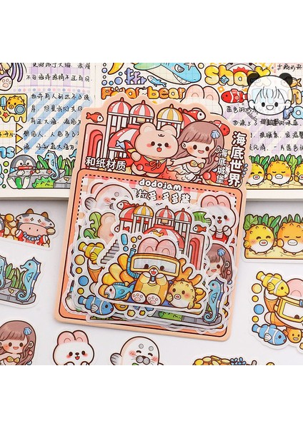 Bir Telado Sos Sualtı Dünyası Macera Parçacık Paketi Cep Çıkartmaları ve Kağıt Karikatür Cep Malzeme Çıkartmaları (Yurt Dışından) indirimleri