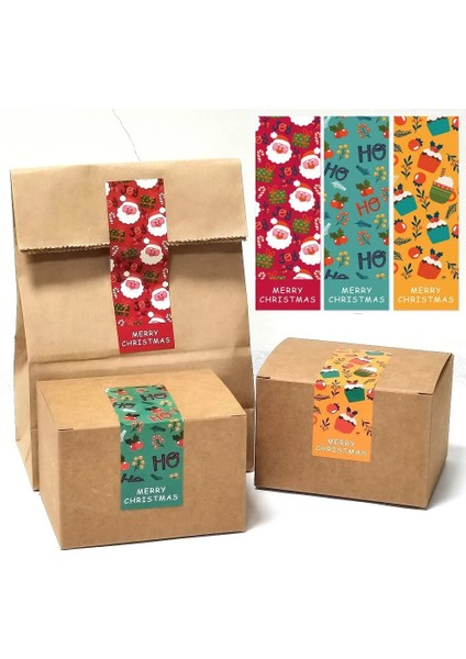 QY1502-30PCS 30-60 Adet Merry Christmas Çıkartmalar 6 Stil Hayvanlar Kardan Adam Ağaçları Dekoratif Çıkartmalar Sarma Hediye Kutusu Etiketi Noel Etiketleri (Yurt Dışından)