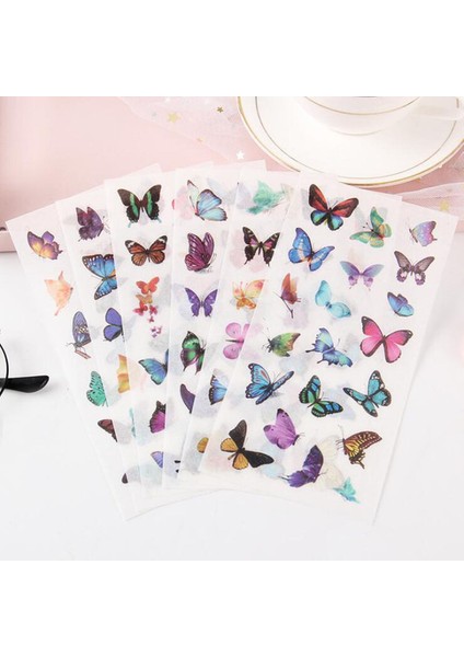 6 Adet/paket Pvc Şeffaf Çıkartmalar Güzel Kelebek Dekorasyon Albümü Ince Çocuk Yatak Odası Dekorasyon Çıkartmaları (Yurt Dışından)