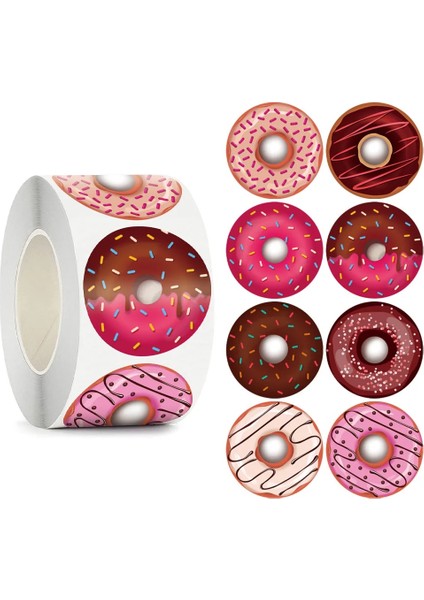 QY1622-500PCS 50-500PCS Donuts Etiket 1 Inç Renkli Çocuk Etiket Pişirme Mağazası Süslemeleri Sınıf Öğretmeni Teşvik Öğrenci Ödül Çıkartmaları (Yurt Dışından) fırsatları
