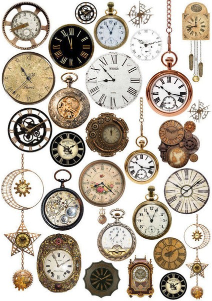 SZ13115 2 Adet Retro Cep Saati Saat Dıy Kesilmemiş Autocollant Kırtasiye Scrapbooking Planlayıcısı Etiket Sevimli Seyahat Kitap Dergisi Malzemeleri (Yurt Dışından)