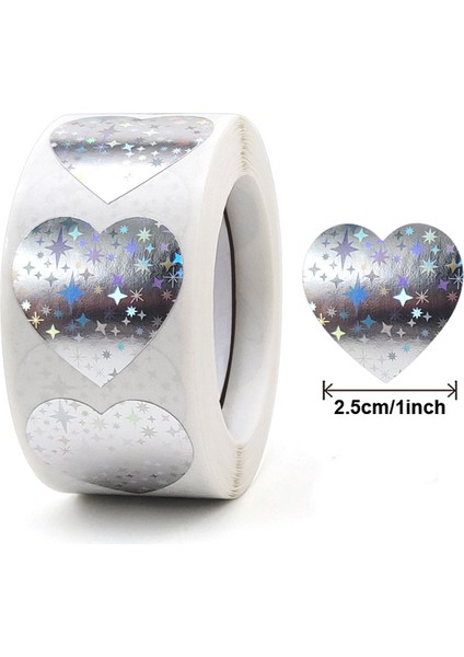 QY1994-500PCS 500 Adet/rulo Aşk Gökkuşağı Etiket Kalp Şekli Scrapbooking Hediye Paketleme Parti Düğün Sevgililer Günü Kırtasiye Etiket (Yurt Dışından)