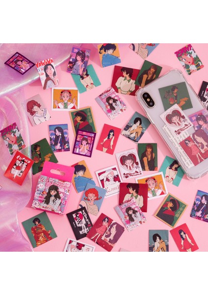 Q 46 Adet/kutu Çıkartmalar Karikatür Kız Dekoratif Çıkartmalar Dıy Günlüğü Planlayıcısı Scrapbooking Fotoğraf Albümü Mühür Kırtasiye Okul Malzemeleri (Yurt Dışından) modelleri