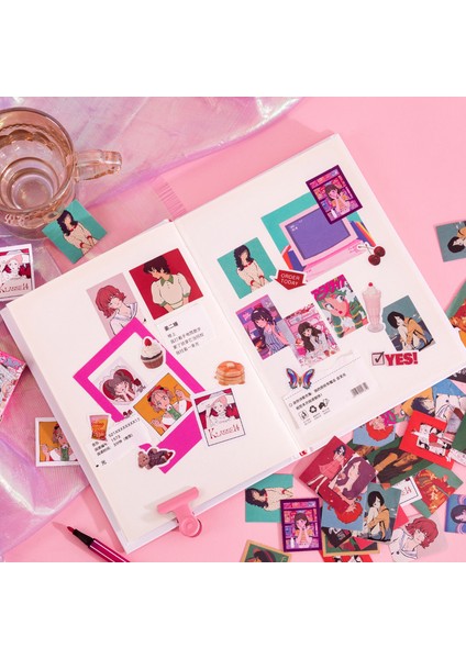 Q 46 Adet/kutu Çıkartmalar Karikatür Kız Dekoratif Çıkartmalar Dıy Günlüğü Planlayıcısı Scrapbooking Fotoğraf Albümü Mühür Kırtasiye Okul Malzemeleri (Yurt Dışından) fırsatları