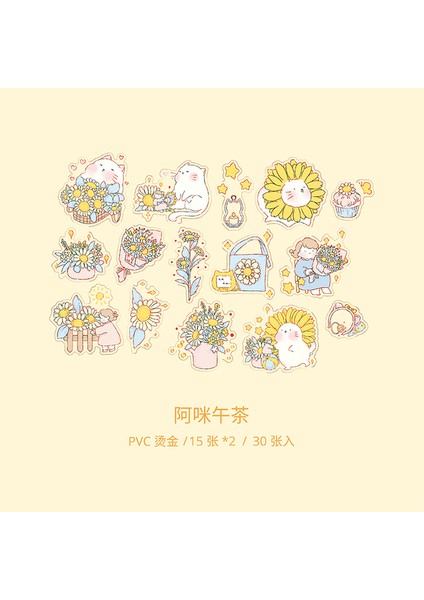 Bir 30 Adet/torba Pvc Etiket Kawaii Sevimli Çıkartmalar Paketi Dekorasyon Estetik Dergisi Scrapbooking Çıkartmaları Önemsiz Araba Çıkartmaları Kaçak Çocuklar (Yurt Dışından)