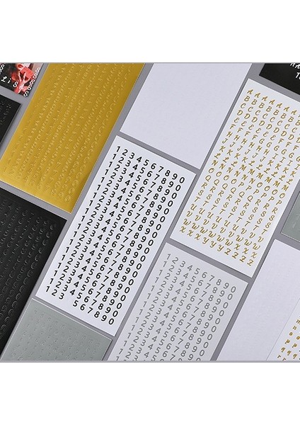 E Mektup Hediye Kendinden Yapışkanlı Alfabe ve Sayı Çıkartmalar, Altın Gümüş Siyah Karalama Defteri Çıkartmalar Sanat Kartları Kutusu Zanaat Ev Dekor (Yurt Dışından) indirimleri