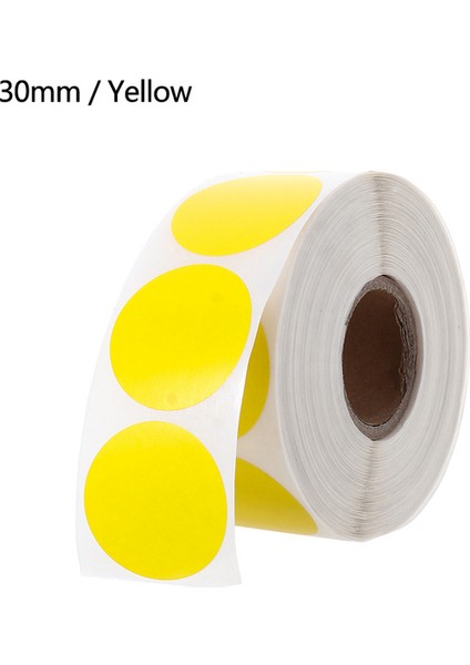 Sarı - 30MM 30/50MM Daire Termal Etiket Kendinden Yapışkanlı Doğrudan Termal Etiket Ofis Malzemeleri Isim Etiketi Su Geçirmez Qr Kod Etiket Etiket (Yurt Dışından)