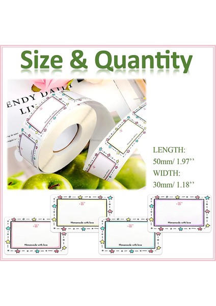 QY2241-1ROLL 300 Adet Boş Tarih Yazılabilir Etiket Etiket Mutfak Buzdolabı Gıda Depolama Konteyner Çanta Kavanoz Mark Etiketi Için Sınıflandırma Etiketleri (Yurt Dışından)