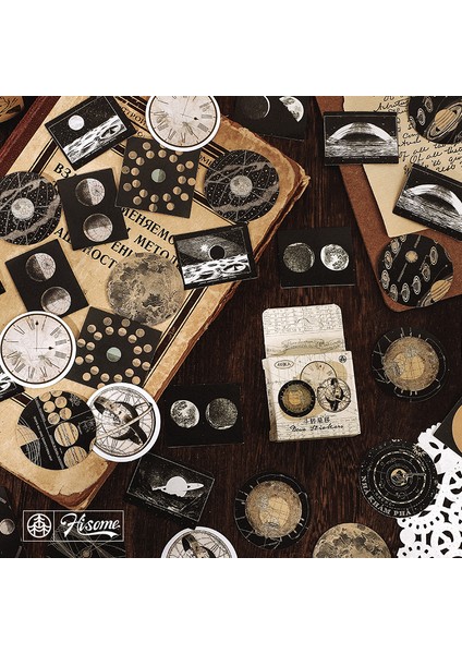 L 45 Adet/grup Vintage Çıkartmalar Scrapbooking Malzemeleri Yapışkanlı Planlayıcı Etiketleri Günlük Defteri Fotoğraf Albümü Deco Kırtasiye (Yurt Dışından)
