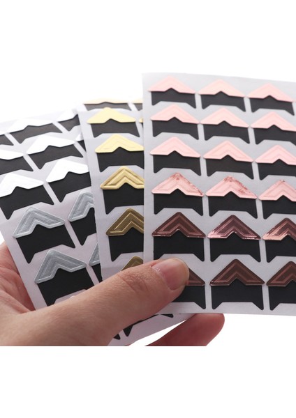 Gül Gold5 Levhalar 120 Adet/grup 5 Yaprak Dıy Vintage Köşe Kraft Kağıt Çıkartmalar Fotoğraf Albümü Çerçeve Dekorasyon Scrapbooking Resim Dekoru Koruyun (Yurt Dışından) modelleri