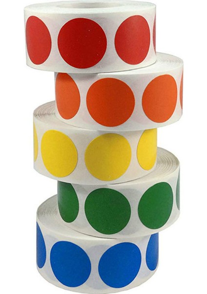 YH03-BROWN-500PCS 100-500PCS Kırtasiye Çıkartmaları Chroma Etiket 1 Inç Renk Kodu Nokta Etiketleri Çıkartmaları Siyah, Beyaz, Yeşil, Mavi, Turuncu, Kırmızı, Pembe, Sarı (Yurt Dışından)