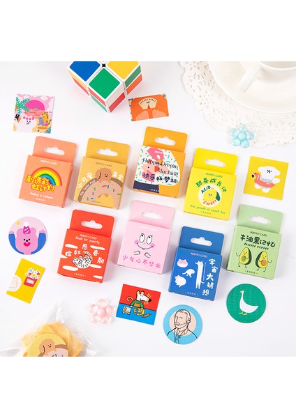 Sevimli Karikatür Çıkartmalar 46 Adet Kutulu Etiket Estetik Dekoratif Albüm Günlüğü Çıkartmalar Çocuklar Için Kırtasiye Çıkartmalar (Yurt Dışından) modelleri