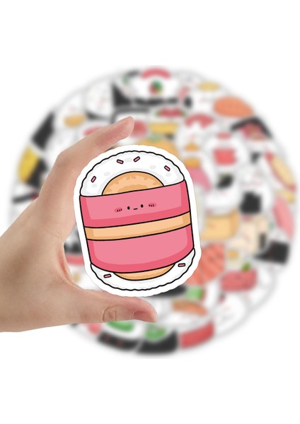 10 Adet-Rastgele 10/50 Adet Kawaii Suşi Graffiti Çıkartmalar Karikatür Gıda Dıy Karalama Defteri Bavul Su Şişesi Telefon Dizüstü Bilgisayar Kaykay Çocuklar (Yurt Dışından)
