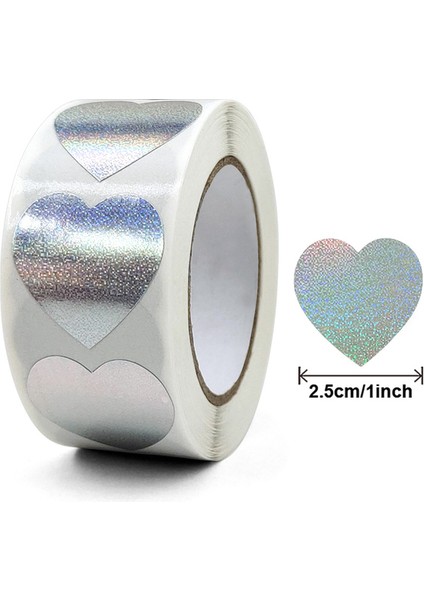QY2003-500PCS 500 Adet/rulo Aşk Gökkuşağı Etiket Kalp Şekli Scrapbooking Hediye Paketleme Parti Düğün Sevgililer Günü Kırtasiye Etiket (Yurt Dışından)