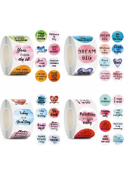 QY1594-300PCS 100-500PCS Öğretmenler Için Teşvik Edici Kelimeler Ödül Çıkartmaları 8 Tasarımlar Sınıf Malzemeleri Suluboya Motivasyon Etiketi Çocuk Için (Yurt Dışından)