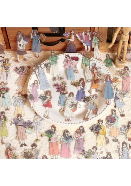 S19545-4 Mr.paper 4design 30 Adet/torba Ins Tarzı Kız Sevimli Çıkartmalar Pet Özel Mürekkep Günlük El Kitabı Dıy Dekorasyon Kolaj Kore Kırtasiye (Yurt Dışından)