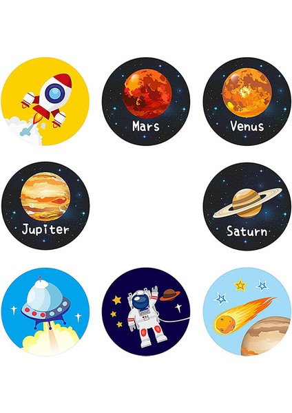 QY1591-300PCS 100-500PCS Çocuk Ödül Çıkartmaları Uzay Gezegen Etiket Okul Öğretmeni Ödül Öğrenci Scrapbooking Kırtasiye Günlükleri Çıkartmalar (Yurt Dışından)