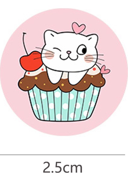 QY2013-300PCS 100-500PCS Karikatür Kedi Çıkartmalar Yuvarlak Yapışkanlı Etiketler Çocuklar Çocuklar Için Öğretmen Ödül Iş Hediye Sarar Dekoratif Çıkartmalar (Yurt Dışından) modelleri
