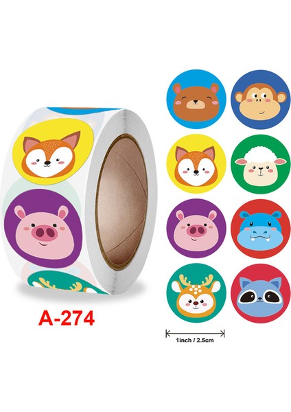 A-274 500 Adet Çocuk Karikatür Hayvan Çıkartmaları Bebek Çıkartmaları Anaokulu Ilham Küçük Kırmızı Çiçek Ödül Rulo Çıkartmalar (Yurt Dışından)