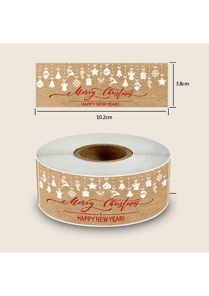 QY2170-150PCS 150 Adet/rulo Merry Christmas Çıkartmalar Kraft Kağıt Zarflar Kartları Sarma Pişirme Dekorasyon Için Noel Hediyesi Paketleme Etiketleri (Yurt Dışından)