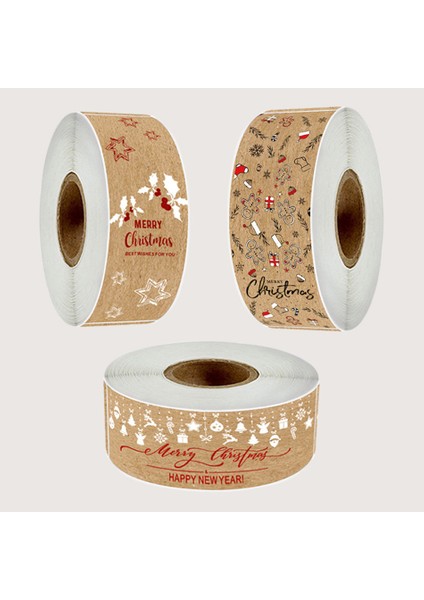 QY2170-150PCS 150 Adet/rulo Merry Christmas Çıkartmalar Kraft Kağıt Zarflar Kartları Sarma Pişirme Dekorasyon Için Noel Hediyesi Paketleme Etiketleri (Yurt Dışından) fiyatları