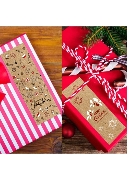 QY2170-150PCS 150 Adet/rulo Merry Christmas Çıkartmalar Kraft Kağıt Zarflar Kartları Sarma Pişirme Dekorasyon Için Noel Hediyesi Paketleme Etiketleri (Yurt Dışından) indirimleri