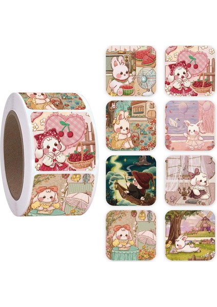 Tatil Tavşan 500 Adet/rulo 1 Inç Karikatür Tavşan Çıkartmalar, Kendinden Yapışkanlı Etiketler Etiket, Ofis, Hediye Sızdırmazlık, Dıy, Günlük Defteri Aksesuarları (Yurt Dışından) fırsatları