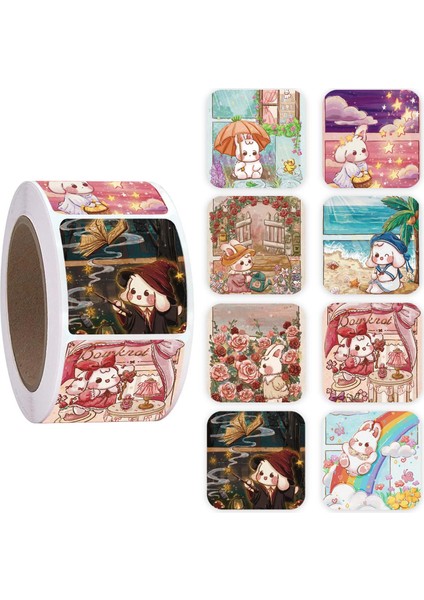Tatil Tavşan 500 Adet/rulo 1 Inç Karikatür Tavşan Çıkartmalar, Kendinden Yapışkanlı Etiketler Etiket, Ofis, Hediye Sızdırmazlık, Dıy, Günlük Defteri Aksesuarları (Yurt Dışından) indirimleri