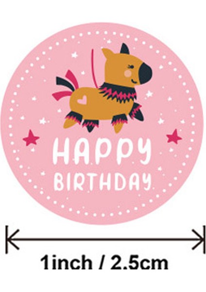 Q830-500PCS 100-500PCS Yuvarlak Mutlu Doğum Günü Çıkartmaları Yapışkanlı Etiketler Festivali Bebek Duş Partisi Dekoratif Zarf Mühür Hediye Paketi (Yurt Dışından) indirimleri