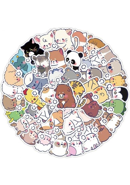 Setleri 60 Adet Pratik Kendi Başına Yap Çıkartma Yeniden Kullanılabilir Geniş Uygulama Hiçbir Kalıntı Hayvan Baskılı Dıy Buzdolabı Telefon Süsü Çıkartması (Yurt Dışından)