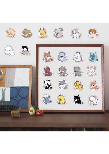 Setleri 60 Adet Pratik Kendi Başına Yap Çıkartma Yeniden Kullanılabilir Geniş Uygulama Hiçbir Kalıntı Hayvan Baskılı Dıy Buzdolabı Telefon Süsü Çıkartması (Yurt Dışından) modelleri