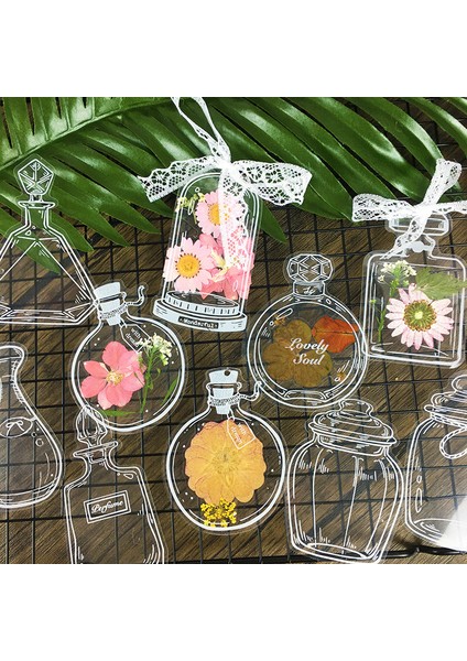 Sarı 20 Adet/paket Züccaciye Çıkartmalar Şeffaf Cam Konteyner Dekoratif Kırtasiye Günlük Albümü Scrapbooking Kolaj Malzemesi (Yurt Dışından) fırsatları