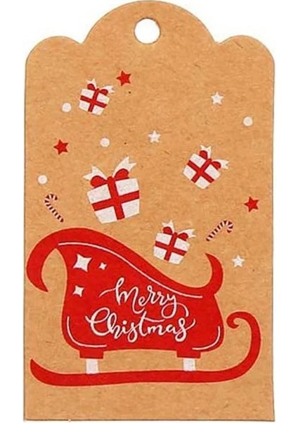 QY1422-50PCS 50-100PCS Merry Christmas Hediye Kraft Kağıt Etiketleri Noel Baba Kağıt Asma Etiketi Kar Tanesi Noel Ağacı Parti Dekor Etiket Hediye Etiketleri (Yurt Dışından)