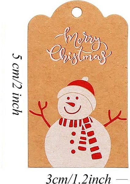 QY1422-50PCS 50-100PCS Merry Christmas Hediye Kraft Kağıt Etiketleri Noel Baba Kağıt Asma Etiketi Kar Tanesi Noel Ağacı Parti Dekor Etiket Hediye Etiketleri (Yurt Dışından)