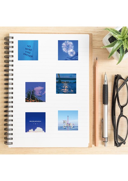 30 Adet 10/30/62 Adet Sevimli Mavi Manzara Eskiz Defteri Etiketi Estetik Pvc Kırtasiye Çocuk Dekorasyon Scrapbooking Okul Malzemeleri (Yurt Dışından) indirimleri