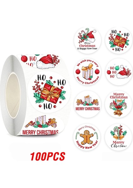 QY2189-100PCS 100-500PCS Merry Christmas Çıkartma Noel Partisi Dekorasyon Hediye Kutusu Mühürlü Etiket Zarf Çıkartma Ev Dekorasyonu Pişirme Etiketleri (Yurt Dışından)