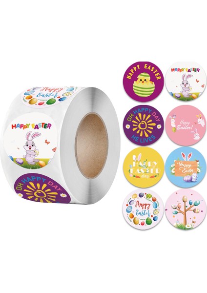QY893-300PCS 100-500PCS 1 Inç Mutlu Paskalya Çıkartmalar Karikatür Tavşan Kağıt Etiket Mühür Etiket Parti Tavşan Hediye Paketleme Etiket Dekorasyon (Yurt Dışından) fırsatları