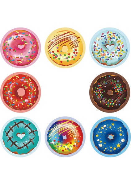 QY1588-500PCS 50-500PCS Yuvarlak Çörek Çıkartmalar Ev Yapımı Fırın Pişirme Renkli Dekorasyon Etiketleri Çocuklar Parti Scrapbooking Kırtasiye Çıkartmalar (Yurt Dışından)