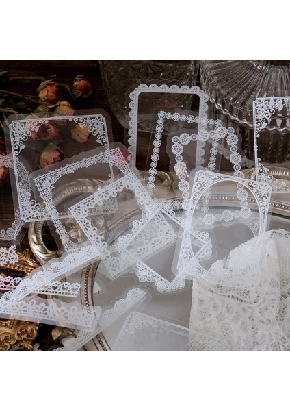 B Yoofun 30 Adet/paket Kawaii Dantel Etiket Vintage Dantel Kalp Çerçeve Sanat Zanaat Scrapbooking Için Sevimli Dıy Dekoratif Çıkartmalar (Yurt Dışından) fırsatları
