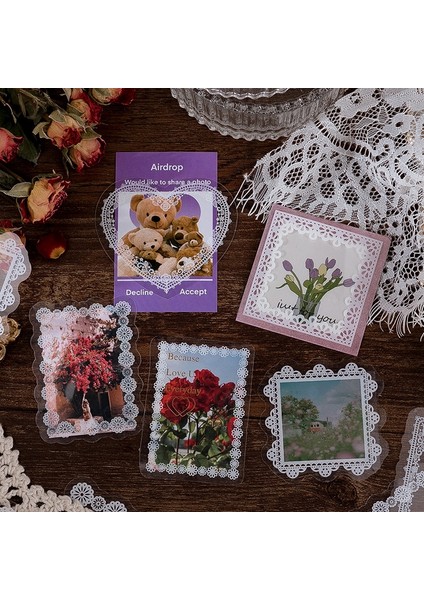 B Yoofun 30 Adet/paket Kawaii Dantel Etiket Vintage Dantel Kalp Çerçeve Sanat Zanaat Scrapbooking Için Sevimli Dıy Dekoratif Çıkartmalar (Yurt Dışından) indirimleri