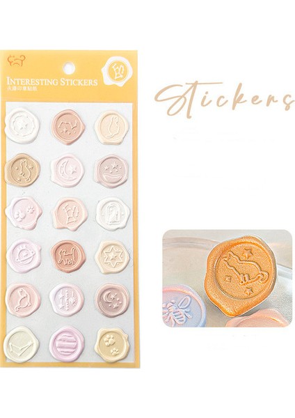 No.10 18 Adet/takım Stereoskopik Etiket Vintage Retro Balmumu Damga Estetik Etiket Dıy Dekoratif Karalama Defteri Güzel Zarf Conta Etiket (Yurt Dışından)