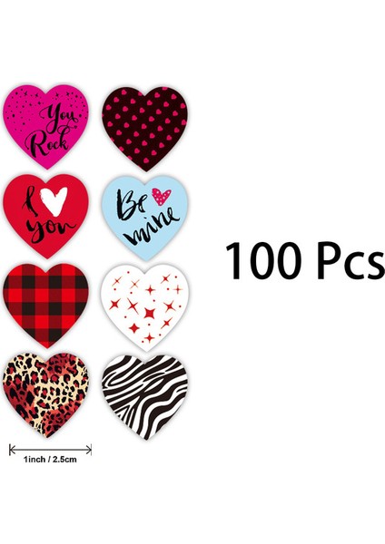 A259 - 100 Adet 100-500 Adet 2.5 cm Aşk Kalp Yuvarlak Şekilli Etiket Scrapbooking Paketi Hediye Paketleme Mühür Etiketleri Doğum Günü Partisi Iş Kaynağı (Yurt Dışından)