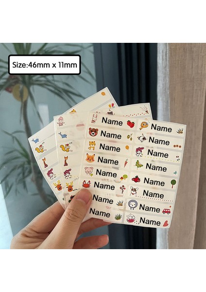 D4 46X11MM 60 Adet Isim Etiketi Su Geçirmez Özel Kawaii Çıkartmalar Kişiselleştirilmiş Yıkanabilir Etiket Çocuklar Için Bez Ütü Yapıştırma Etiketleri (Yurt Dışından)