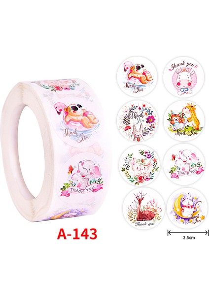 A-143 500 Adet Çocuk Karikatür Hayvan Çıkartmaları Bebek Çıkartmalar Anaokulu Ilham Küçük Kırmızı Çiçek Ödül Rulo Çıkartmalar (Yurt Dışından)