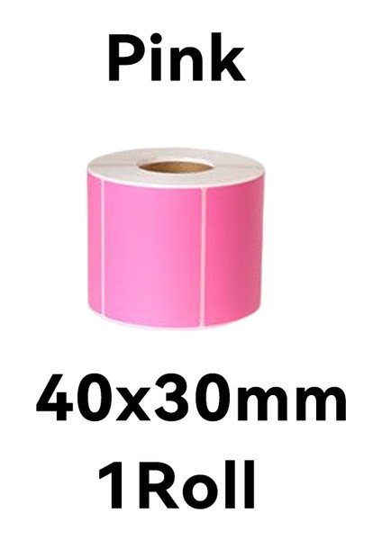 PEMBE-40X30MM 1 Rulo Doğrudan Termal Etiket Renkli Özel Etiket Nakliye Barkodları Kendinden Yapışkanlı Boş Su Geçirmez Termal Etiket Ruloları Yazıcı Için (Yurt Dışından)