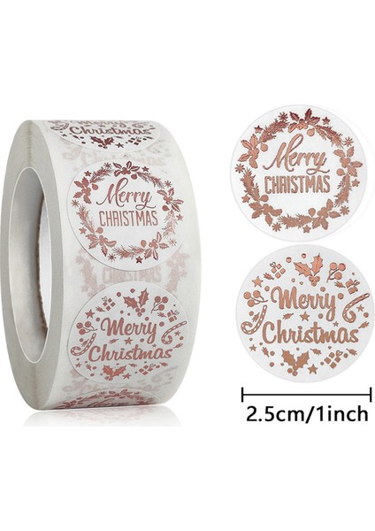QY1967-100PCS 100-500PCS Gül Altın Merry Christmas Çıkartmalar Kendinden Yapışkanlı Tatil Çıkartmaları Noel Dekoru Düğün Parti Kartları Etiketi (Yurt Dışından)
