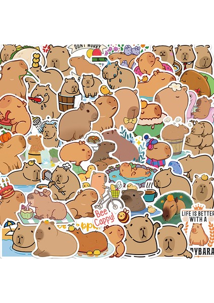 10 Adet 10/30/50 Adet Kawaii Capybara Sketchbook Etiket Estetik Pvc Kore Kırtasiye Dekorasyon Scrapbooking Okul Malzemeleri Çocuklar Için (Yurt Dışından)
