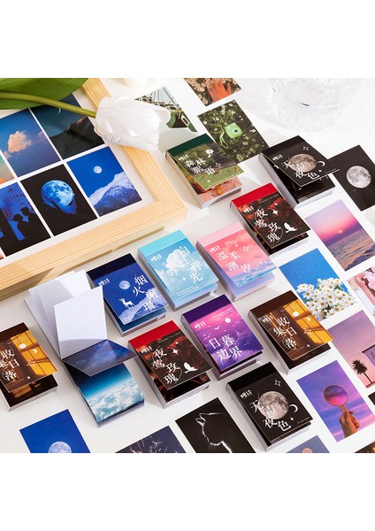 E 50 Adet Estetik Manzara Mini Etiket Sanatsal Kitap Dergisi Dekorasyon Kaplamalı Kağıt Çıkartmalar Kawaii Kırtasiye Malzemeleri (Yurt Dışından) fiyatları