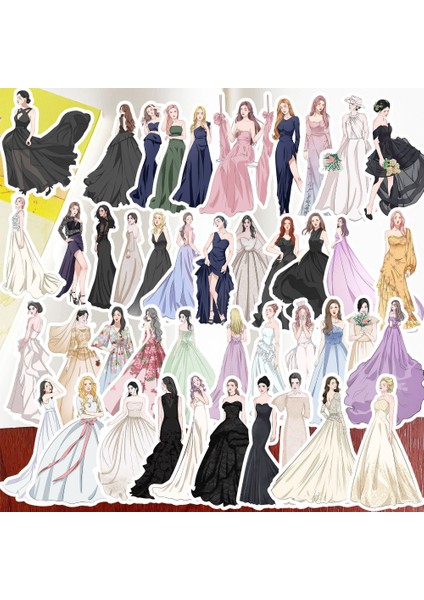 10 Adet-Rastgele 10/50 Adet Arkadaş Moda Düğün Abiye Giyim Renkli Dekorasyon Çıkartması Diy Albümü Günlüğü Çıkartmalar (Yurt Dışından) modelleri